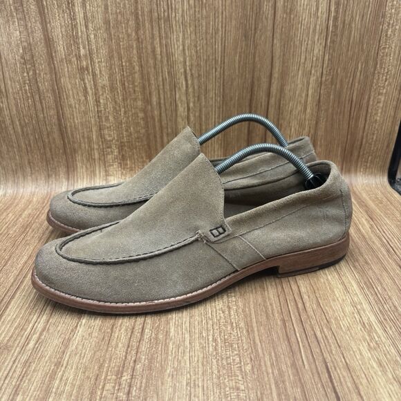 Frye‎ Mens Grenson Beige Suede Slip On Loafers Size US 11 D Shoes